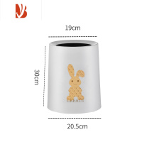 三维工匠家用可爱卡通ins风垃圾桶简约厨房客厅厕所卫生间大号创意纸篓筒