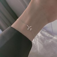 闪钻纸飞机手链女设计感轻奢小众简约手环闺蜜学生冷淡风手饰品送女朋友老婆情人节七夕生日礼物