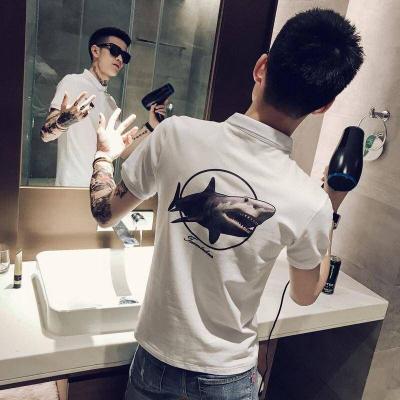 夏季男士短袖T恤修身翻领Polo衫男潮牌社会精神小伙半袖体恤约龙