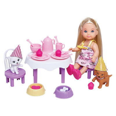 安丽莉美发娃娃小凯莉宠物玩具洋娃娃小号公主玩具（88021安琦琦宠物派对）