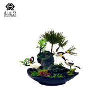 山之只 仙鹤微景花艺 MZ0323 个