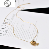 文艺个性民族风钛钢饰品镂空福字平安长命锁铃铛吊坠女式锁骨项链 JiMi