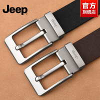 Jeep吉普皮带男士2025新款真皮休闲复古潮流针扣牛皮年轻人裤腰带