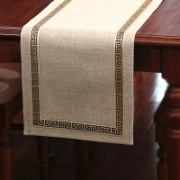 美式桌旗新中式茶旗布禅意席茶几桌布现代简约北欧床旗餐桌茶桌布 驼色 33*175CM(适合1.2米餐桌或1.35米茶几)