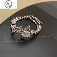 JiMi冷淡风月光石金属手链女夏季ins小众设计2022年新款百搭个性手饰