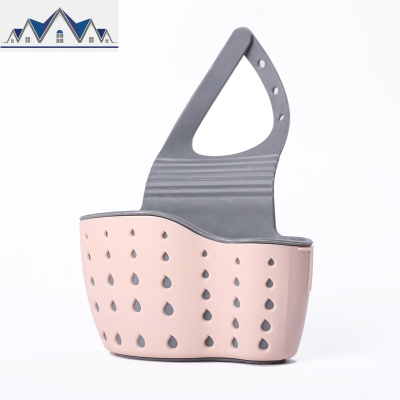 沥水挂篮厨房家用塑料双层洗菜池挂篮收纳篮圆形加厚创意装洗碗擦 三维工匠