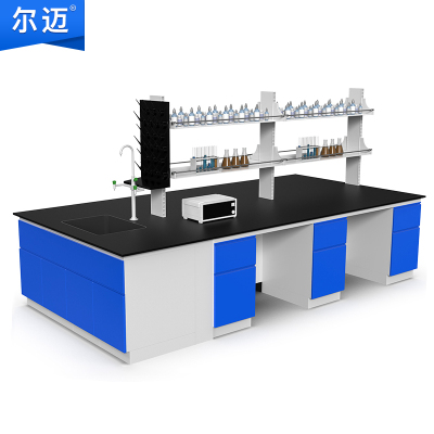 尔迈 实验台实验室工作台化验室操作台实验室全钢理化板台面钢木全钢实验台 全钢中央台 3m