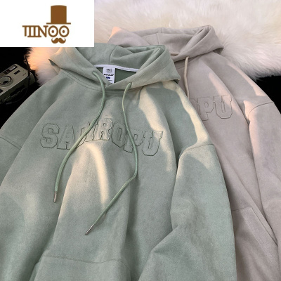 YANXU字母卫衣男2023新款秋季港风宽松休闲外套ins连帽上衣服