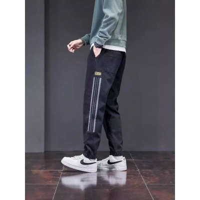 f牛仔裤男士秋款宽松束脚哈伦裤韩版潮流休闲裤