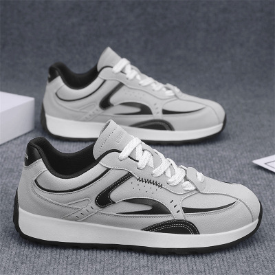 男士潮流运动四季新款透气休闲时尚舒适百搭日常纯色厚底阿甘鞋