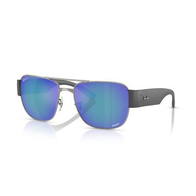 RayBan男士偏光镜片方形金属太阳镜时尚防紫外线户外