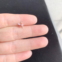 jda韩国彩光钻星球小五角星星贝壳耳骨钉螺丝堵旋转拧的扣耳蜗送女朋友老婆情人节七夕生日礼物