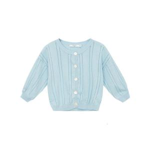 [1件3折价:57]米喜迪mecity童装夏季新款女童镂空圆领毛织开衫薄款空调衫