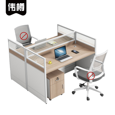 伟樽屏风办公桌双人位带柜120*120*110cm套