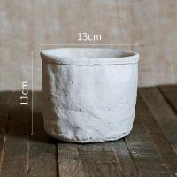 美帮汇北欧口袋花器水泥文艺帆布花盆懒人多肉阳台创意INS杂货花园 布袋造型花器(大)底部已打孔 大
