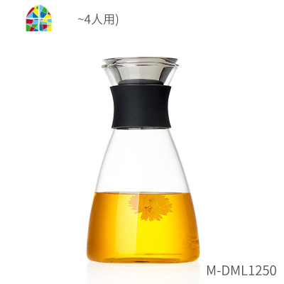 玻璃凉水壶家用可高温水瓶套装玻璃茶壶大容量果汁冷水壶 FENGHOU 1800ml壶+4个水杯+茶盘