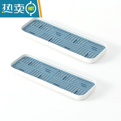 敬平大肥皂盒大号长方形沥水盒洗衣皂盒肥皂香皂置物架香皂盒沥水创意 新款小号蓝色2个