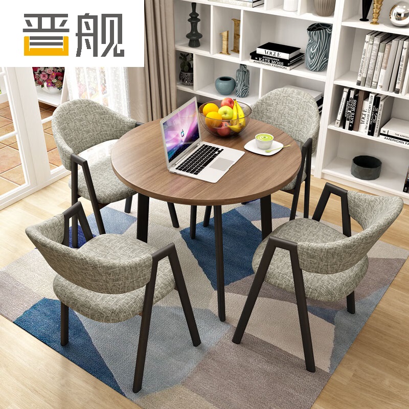 晋舰洽谈桌简易接待桌椅组合办公室休息桌奶茶店餐桌休闲桌组合三