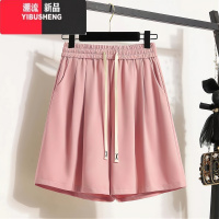 YIBUSHENG大码短裤女季薄款宽松休闲高腰遮胯百搭运动五分阔腿裤子300斤