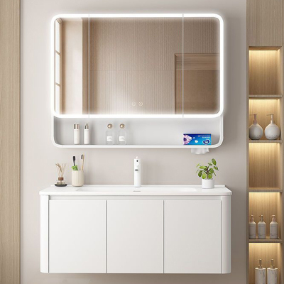 邦云卫浴浴室柜组合加厚铝蜂窝圆角浴室柜洗手盆柜组合卫生间陶瓷一体盆洗漱台洗脸盆1028