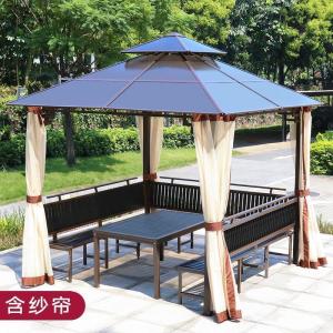 森美人室外铁艺亭子四角亭户外凉亭小木屋庭院花园农家乐农庄帐篷遮阳棚