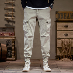 港风潮牌工装休闲裤男士棉弹束脚裤子休闲裤男款工装裤男裤四季款