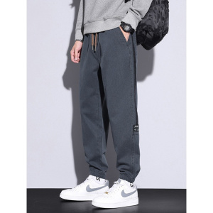 仿牛卫裤休闲男四季潮流哈伦运动裤男士宽松百搭松紧腰休闲裤男款