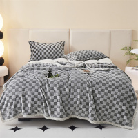 唐纳家纺 雕花方格兔毛毯 150*200cm- TN-BK25021-1