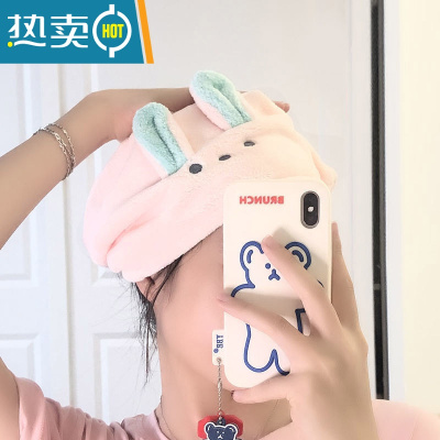 敬平儿童干发帽女童2022新款夏浴帽擦头器毛巾吸水速干宝宝可爱 [成人款]粉色