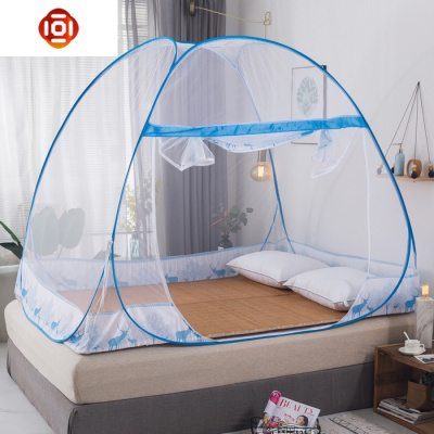 蒙古包蚊帐1.8m1.5床家用有底免安装可折叠1.2米防蚊防摔单人帐篷三维工匠