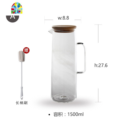 北欧玻璃冷水壶家用耐热防爆高温凉白开杯扎壶大容量水具套装冰箱 FENGHOU 1壶+4杯(杯:400ml)凉水壶