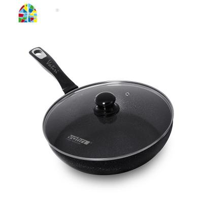 炒锅煤气灶专用不沾无烟电磁炉通用燃气适用无油烟家用平底不粘锅 FENGHOU 24cm深煎锅