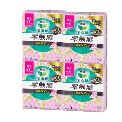 乐而雅(laurier)零触感特薄特长日用护翼型卫生巾25cm_8片*4