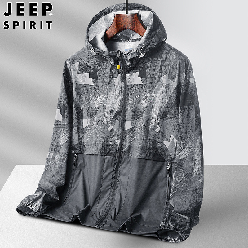 JEEP SPIRIT 25夏季新款男防晒衣休闲宽松皮肤衣潮流时尚防水外套