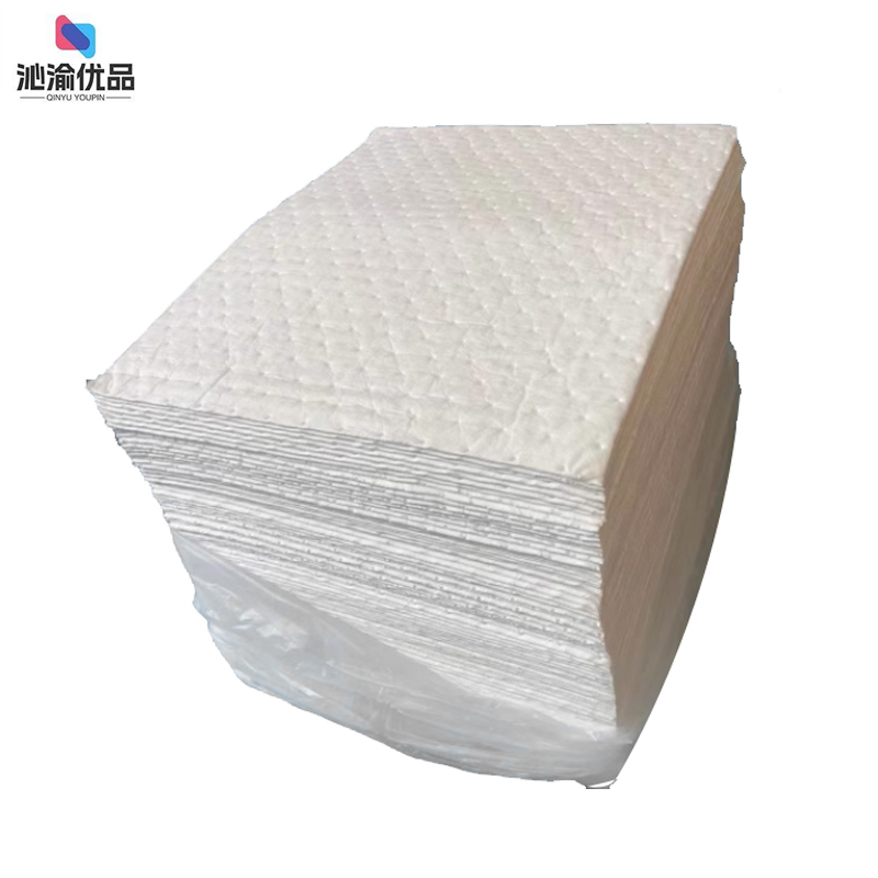 沁渝优品 工业清洁布吸油棉 吸油棉布 40cm*50cm*4mm*100片/箱