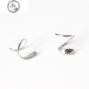 S925纯银包耳垂耳钉女螺旋圈圈小耳环港风双层网红耳饰新潮款闺蜜 JiMi