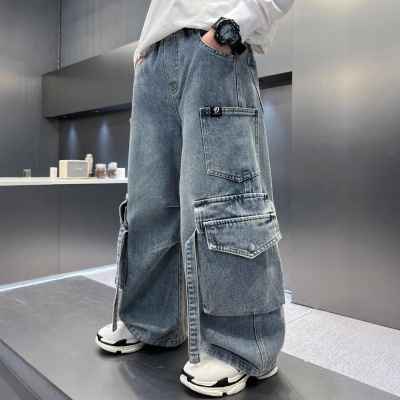 儿童装男童春装工装牛仔裤2026新款中大童春秋款春季裤子男孩长裤