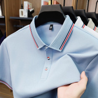 桑蚕丝polo衫男2026夏季新款翻领纯色简约休闲透气舒适短袖男T恤