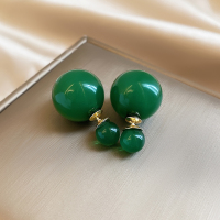 复古气质祖母绿耳钉女2024新款新中式小众耳环高级感轻奢耳饰送女朋友老婆情人节七夕生日礼物