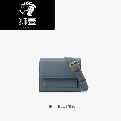 狮壹（Lionone）轻奢品牌19新款潮小方包女韩版时尚牛皮百搭单肩斜挎包