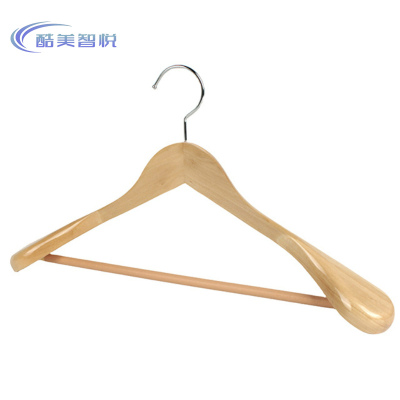 酷美智悦 荷木衣架本色圆杆宽肩44.5*5.5cm KM-BH134 个