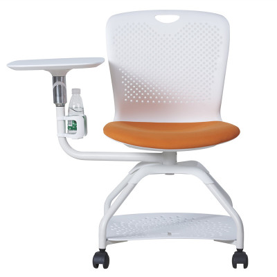 全简多功能桌椅一体培训椅带写字板会议室椅办公椅带滑轮可360旋转