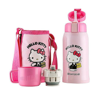 附KT猫杯具熊双盖款儿童保温杯带吸管儿童水杯316不锈钢内胆儿童保温壶600mlBEDDYBEAR无赠品不刻字