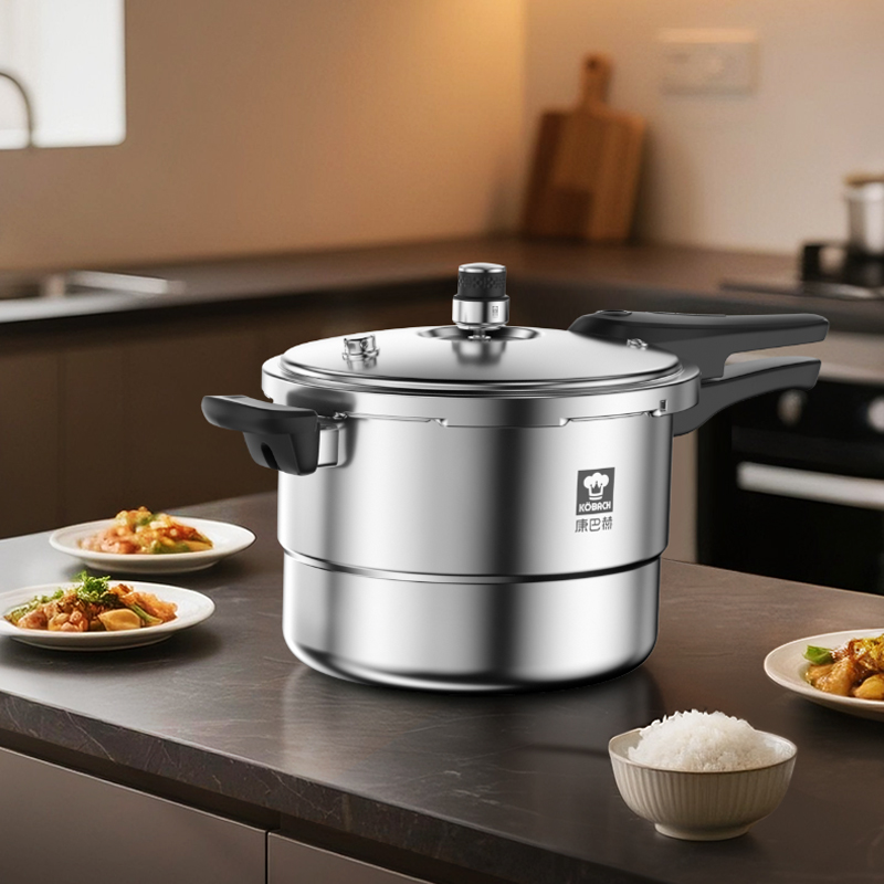 康巴赫高压锅304不锈钢家用燃气电磁炉通用防爆压力锅官方正品