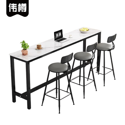 伟樽岩板吧台桌180*40*105cm+椅子*3套
