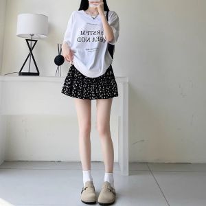 黑色碎花短裙女2026新款夏季薄款小个子显瘦a字半身裙蓬蓬蛋糕裙