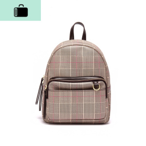 迷你双肩包女2020春夏新款韩版潮背包斜挎包仙女包百搭格纹小包包NEW LAKE 格纹 格纹