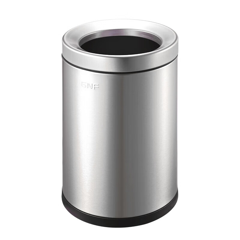 GNF垃圾桶10L不锈钢无盖垃圾桶商用酒店宾馆客房房间桶卫生间 SF10-Y02 圆形 全金属盖