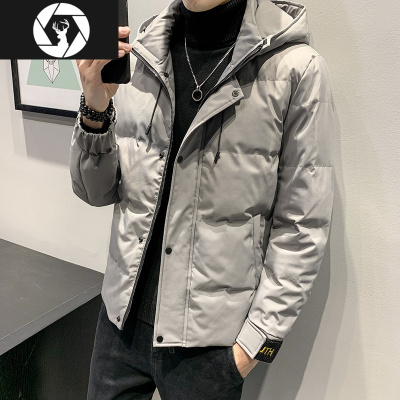 HongZun男士秋冬季连帽外套2020新款棉衣潮流潮牌羽绒棉服短款加厚棉袄棉衣