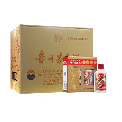茅台飞天 53度酱香型白酒 (50ml*2)*30盒 整箱装